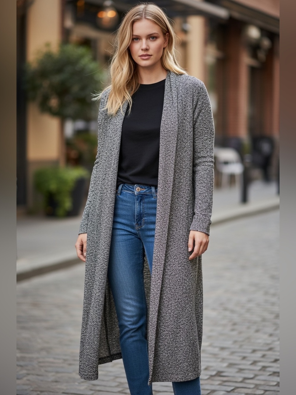 Wet Seal Gray Speckled Cardigan